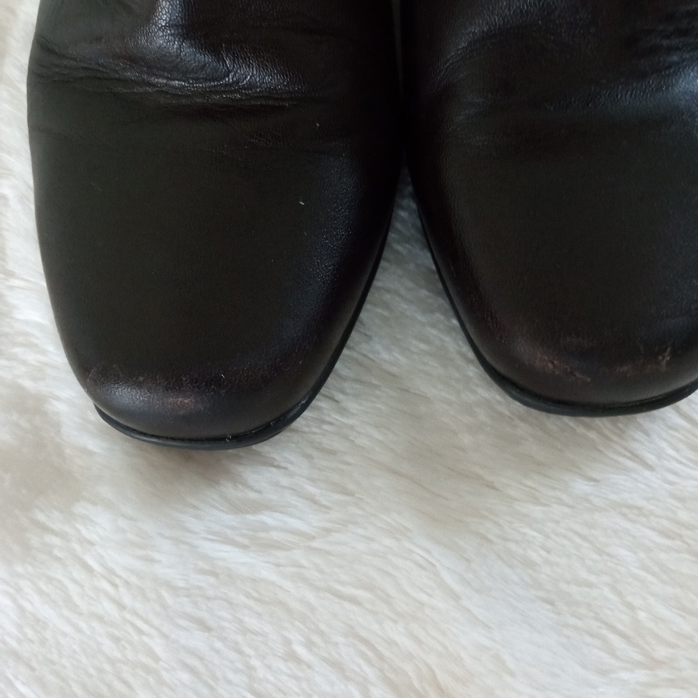 CLARKS Ruched Leather Ankle Brown Boots | 7.5 W - Picture 7 of 7